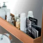 Pasqyrë muri me strukturë dhe ndarje magazinimi në dru tik - Palima Viadurini