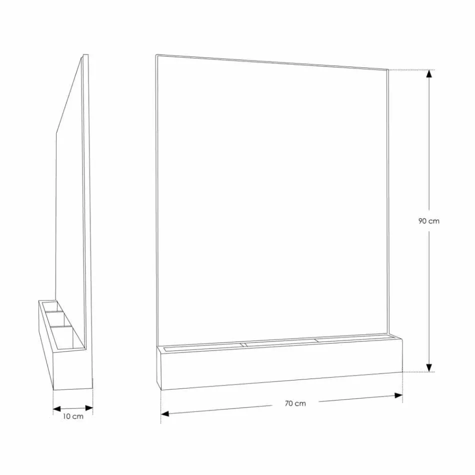 Pasqyrë muri me strukturë dhe ndarje magazinimi në dru tik - Palima Viadurini
