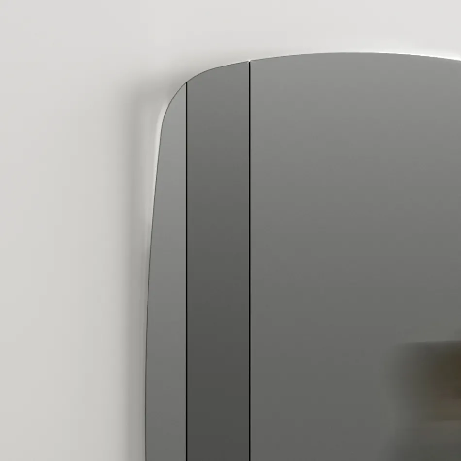 Pasqyrë muri me strukturë në dru të lyer të zi Prodhuar në Itali - Arya Viadurini