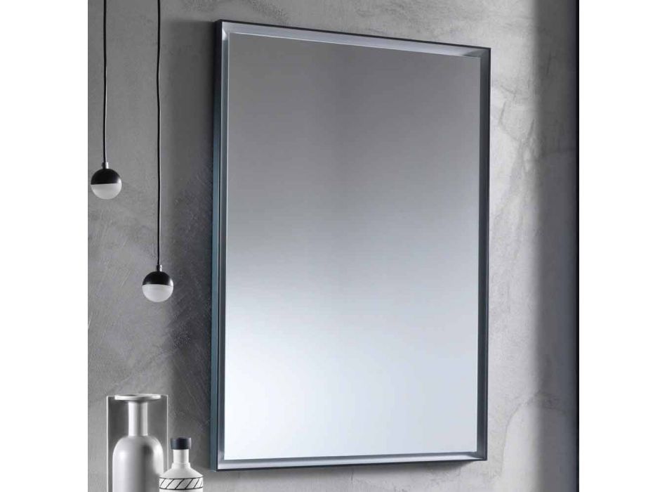 Pasqyrë muri me kornizë alumini dhe dritë LED prodhuar në Itali - Chik Viadurini