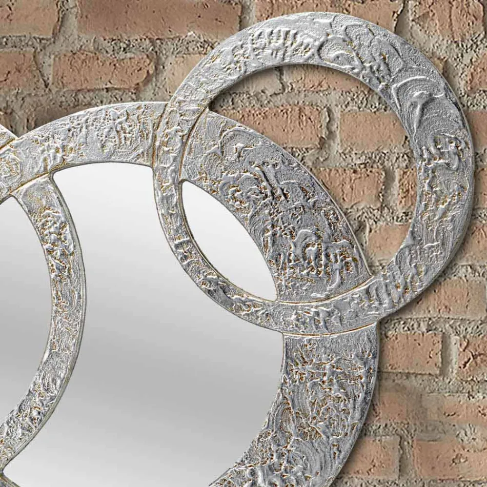 Pasqyrë e murit të dizajnit në fletë argjendi të bërë në Itali Cortina Viadurini