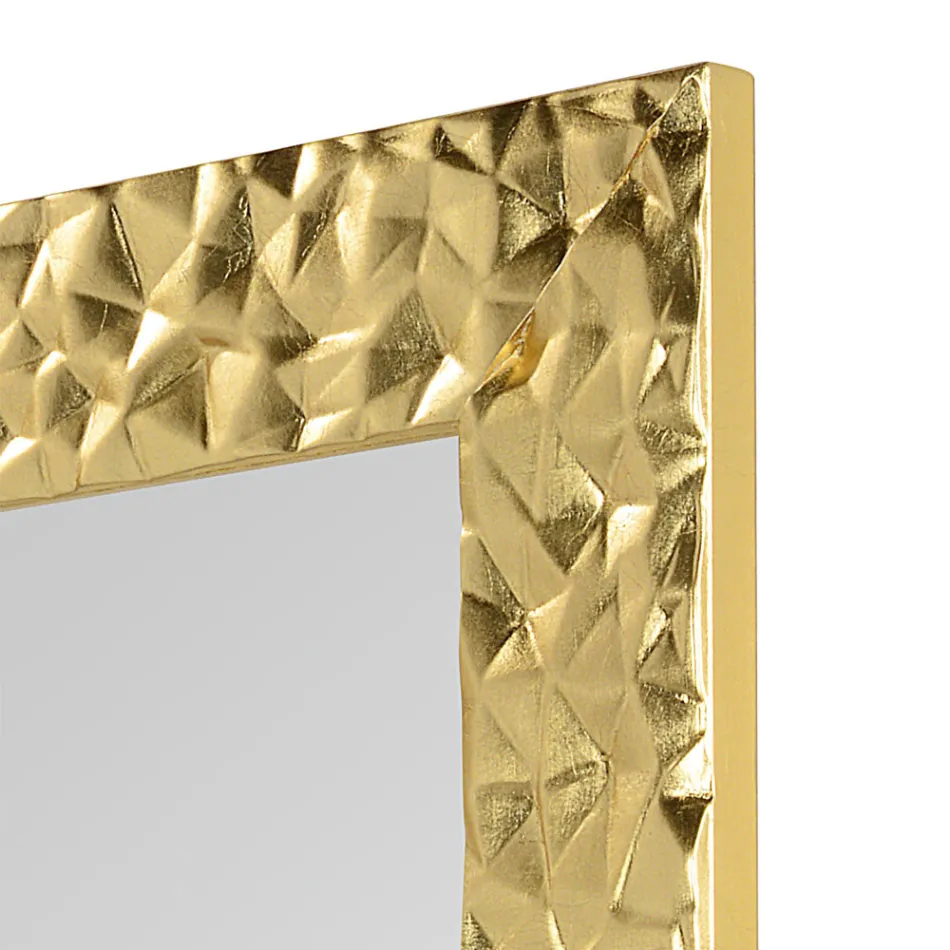 Pasqyrë muri në Dru të dekoruar me dorë Prodhuar në Itali - Niagara Viadurini