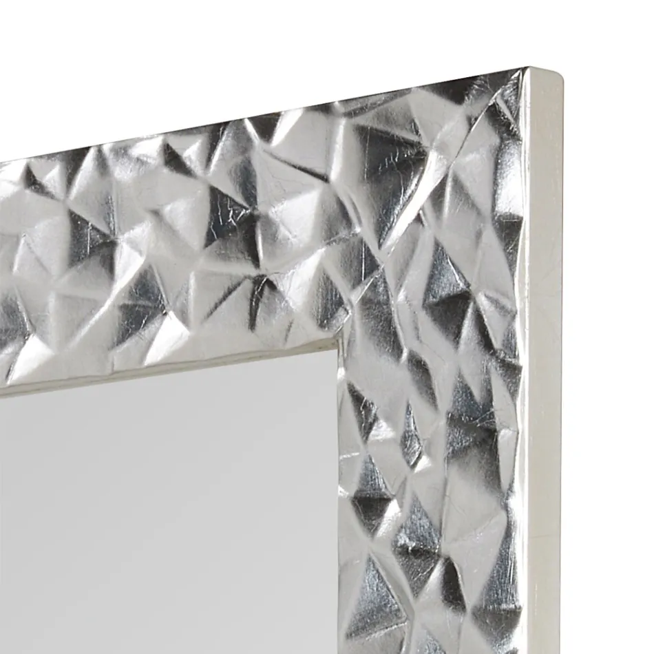 Pasqyrë muri në Dru të dekoruar me dorë Prodhuar në Itali - Niagara Viadurini