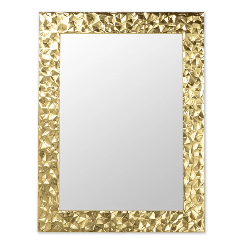 Pasqyrë muri në Dru të dekoruar me dorë Prodhuar në Itali - Niagara Viadurini