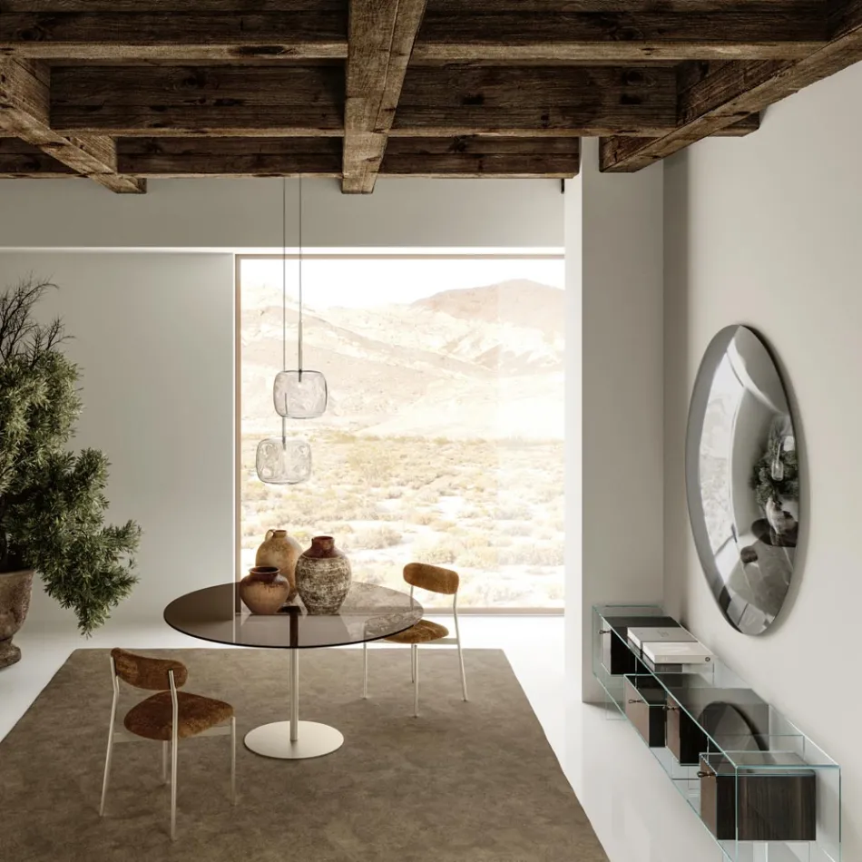 Pasqyrë muri me xham konveks të lakuar në përfundime të ndryshme - dritë Viadurini