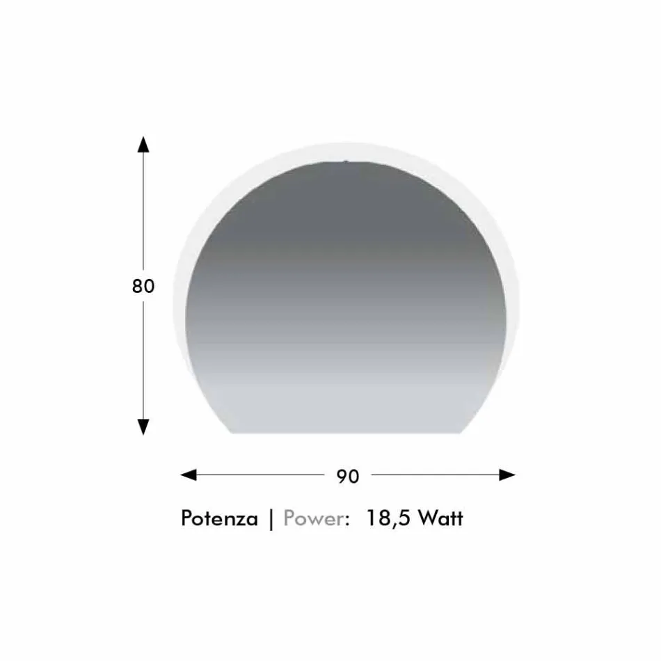 Pasqyrë Muri Moderne me Detaje të Sandblastuara dhe LED prodhuar në Itali - Rialto Viadurini