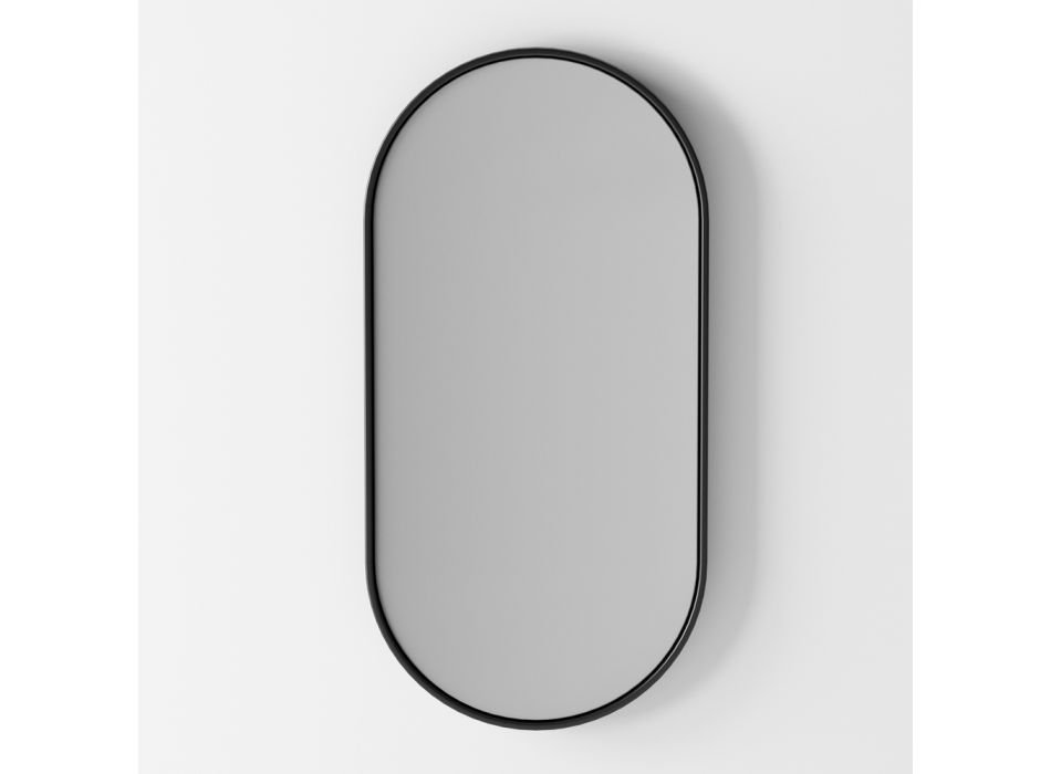 Pasqyrë ovale e murit me ndriçim të pasëm Prodhuar në Itali - Riflessi Viadurini