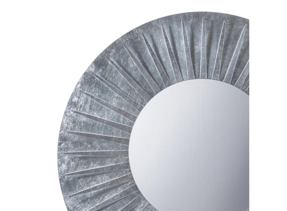 Pasqyrë muri e rrumbullakët me kornizë hekuri Dizajn elegant - Tassio Viadurini