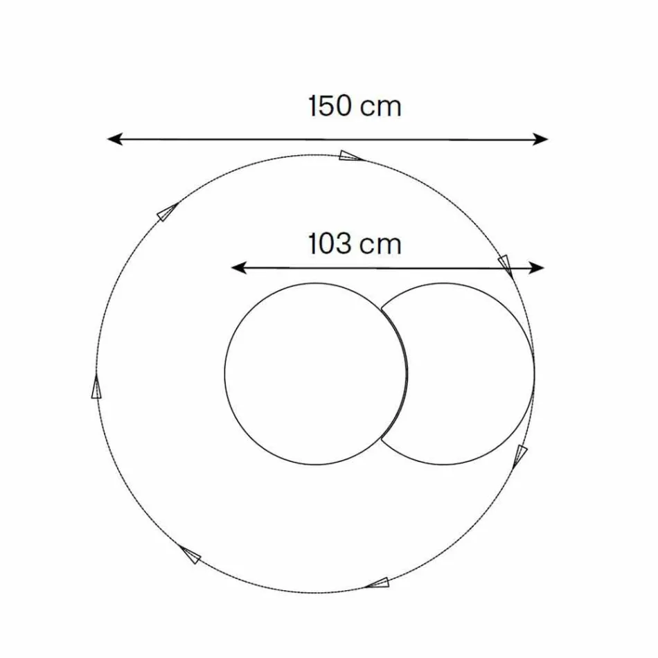 Pasqyra e murit të rrumbullakët me Satelitor që Rrotullohet 360 ° Made in Italy - Shaki Viadurini