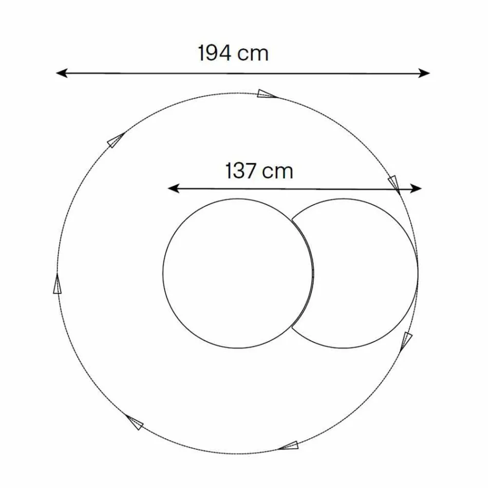Pasqyra e murit të rrumbullakët me Satelitor që Rrotullohet 360 ° Made in Italy - Shaki Viadurini