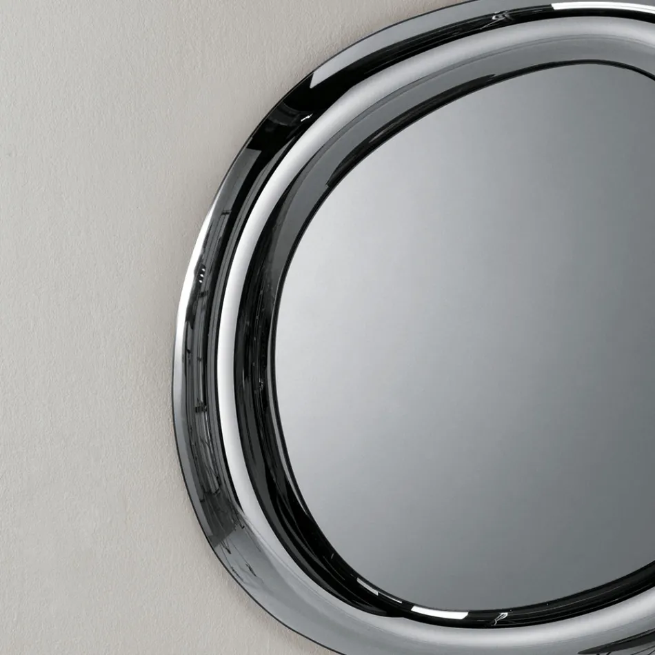 Pasqyrë Muri me Formë dhe Kornizë të Lakuar, Prodhuar në Itali - Babila Viadurini