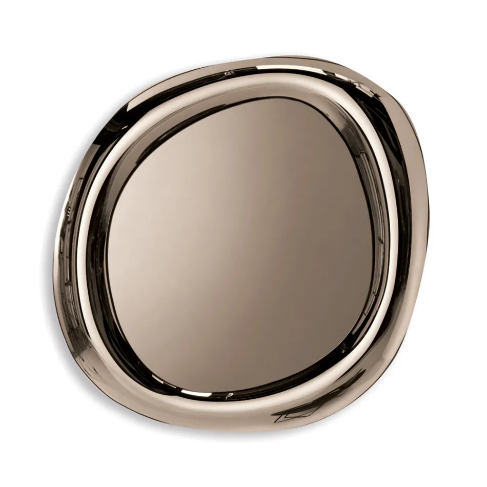 Pasqyrë Muri me Formë dhe Kornizë të Lakuar, Prodhuar në Itali - Babila Viadurini