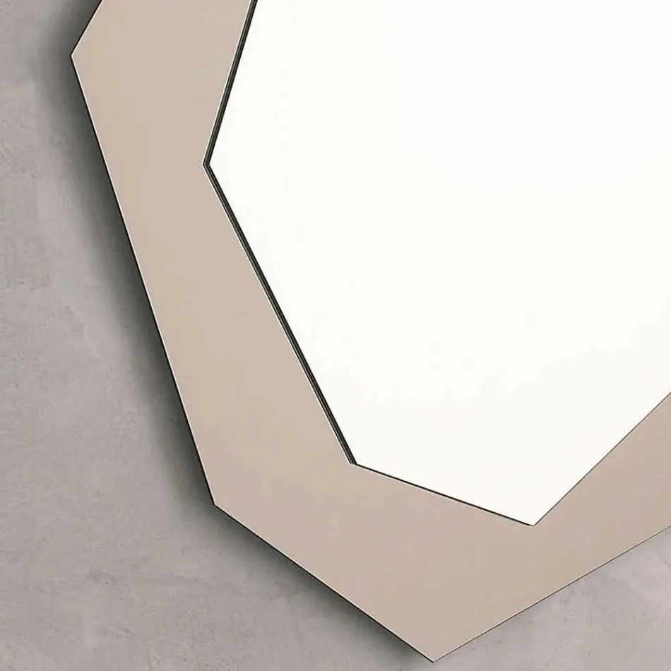 Pasqyrë muri në formë me kornizë qelqi prodhuar në Itali - Klori Viadurini