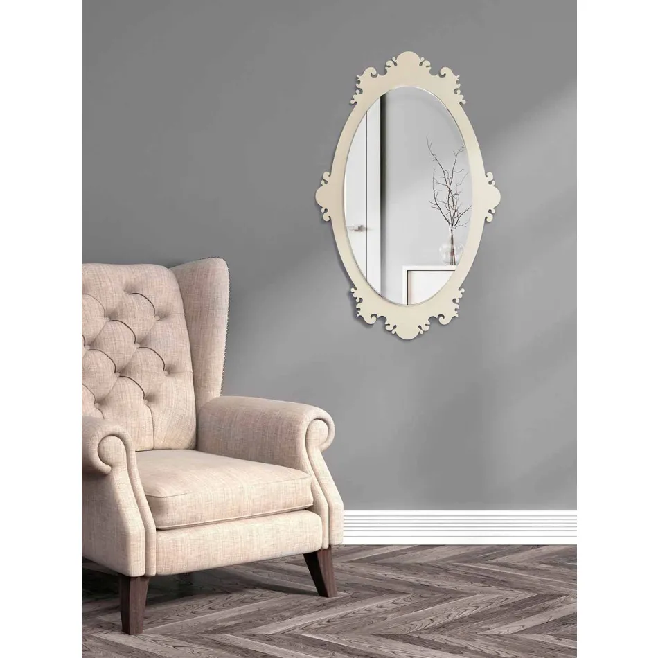 Pasqyrë mur me një kornizë të Dizajnit me Virtë me Lule kafeje - Giangio Viadurini