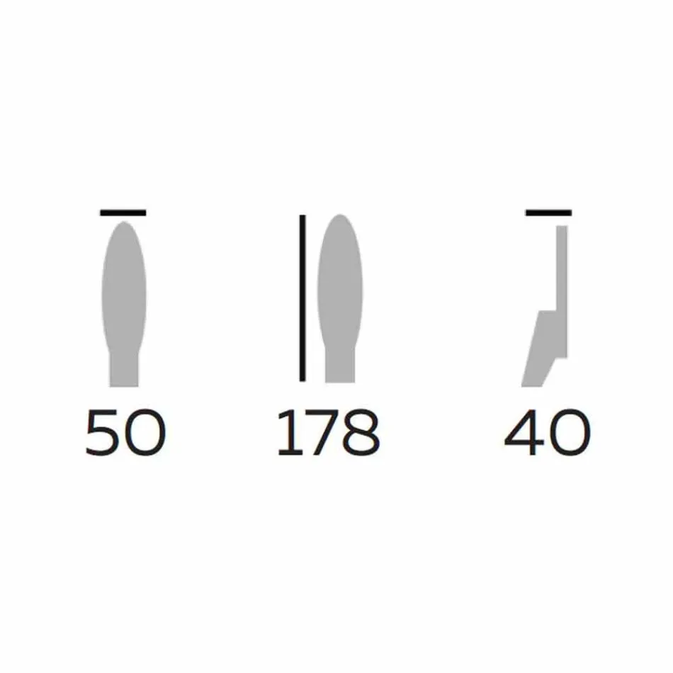 Dizajni Pasqyrë dyshemeje në dru hiri dhe metal prodhuar në Itali - Cuspide Viadurini