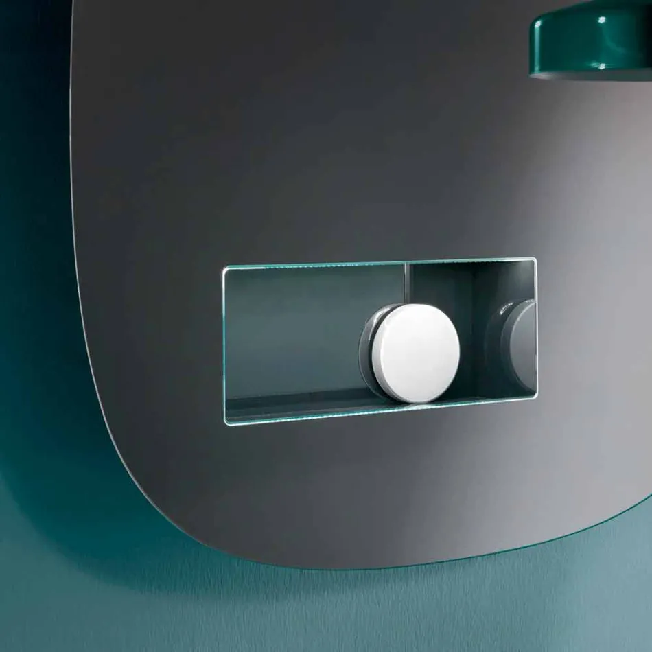 Pasqyrë muri dekorative e përfunduar e tymosur me ndarje të dizajnit të zi - Matricë Viadurini