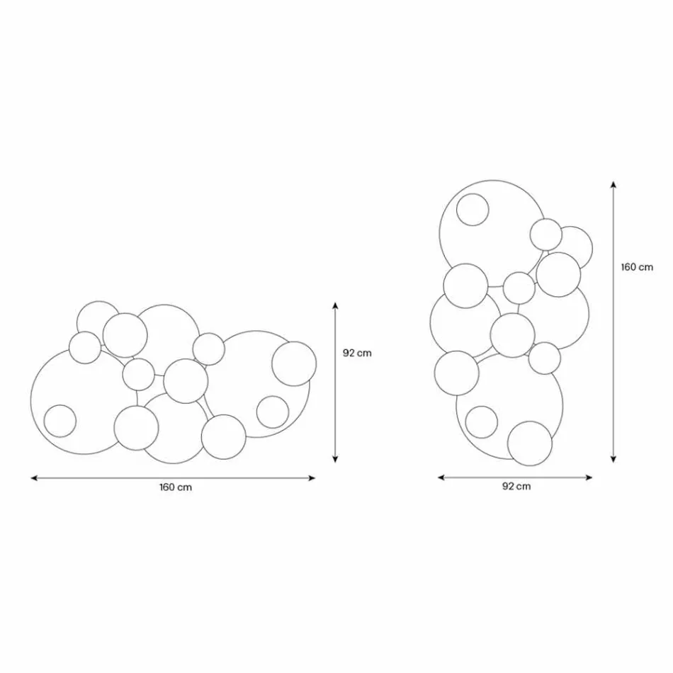 Pasqyrë muri dekorative me dizajn të qarqeve me ngjyra në 2 dimensione - Babol Viadurini