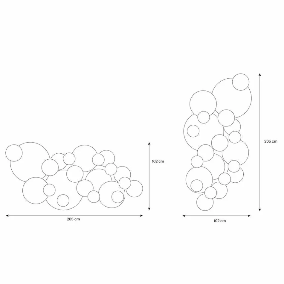 Pasqyrë muri dekorative me dizajn të qarqeve me ngjyra në 2 dimensione - Babol Viadurini