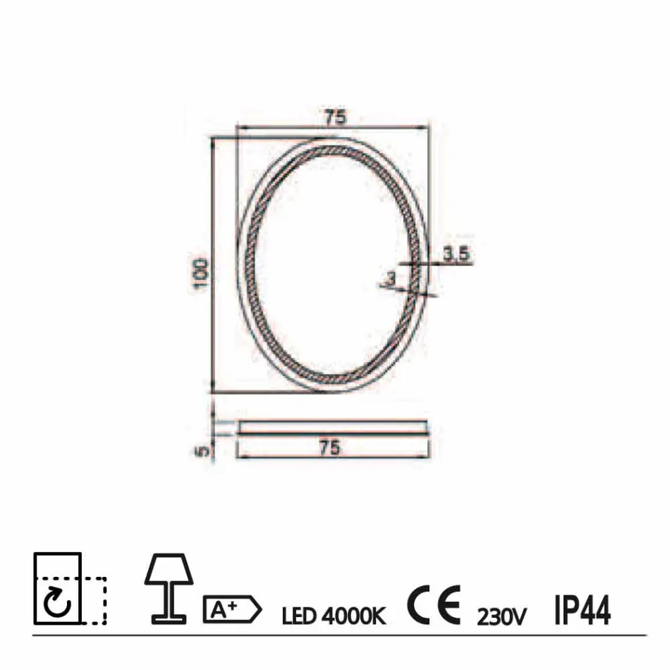 Pasqyrë e projektimit bashkëkohor me ndriçim LED Pura Viadurini