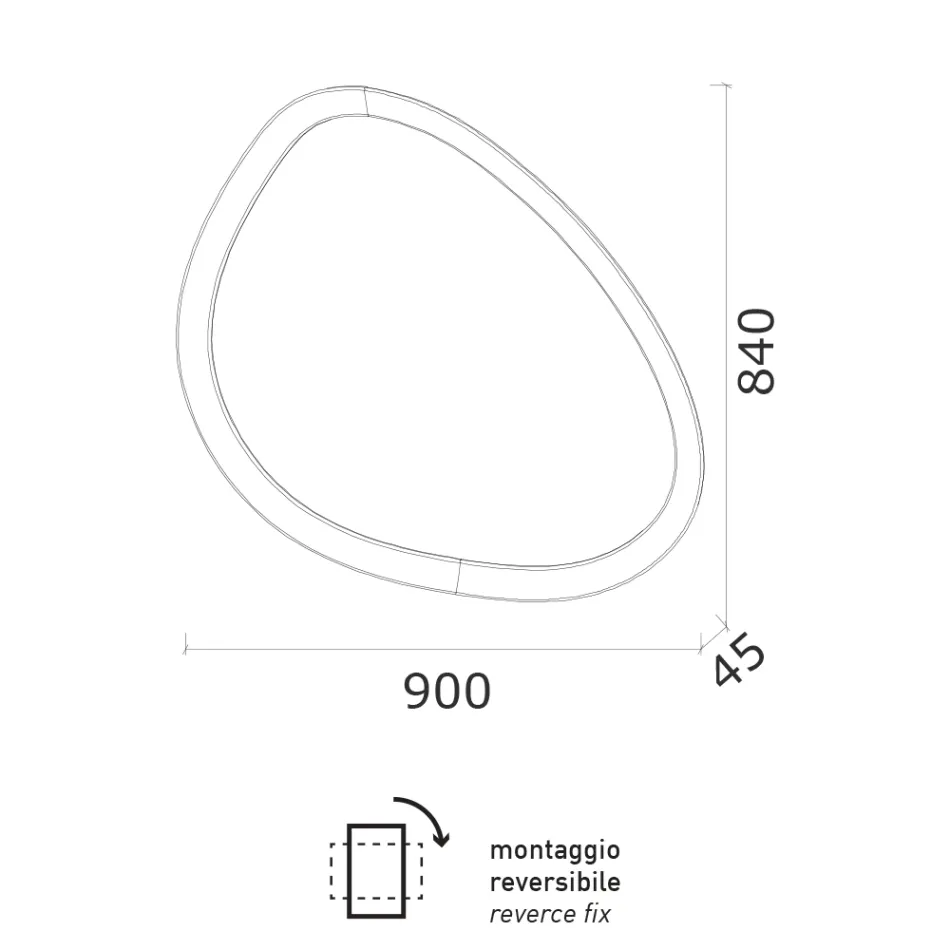 Pasqyrë në formë të çrregullt me ndriçim të pasëm e prodhuar në Itali - Udhëtim Viadurini