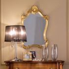 Pasqyrë klasike me gjethe ari me kornizë në formë Prodhuar në Itali - E çmuar Viadurini
