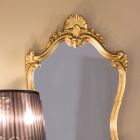 Pasqyrë klasike me gjethe ari me kornizë në formë Prodhuar në Itali - E çmuar Viadurini