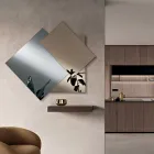 Pasqyrë e bërë nga 3 pllaka mbivendosëse, 2 prej bronzi dhe 1 prej ngjyre të tymosur - Armida Viadurini