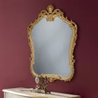 Pasqyrë druri me kornizë të shpuar në formë Prodhuar në Itali - Amazon Viadurini