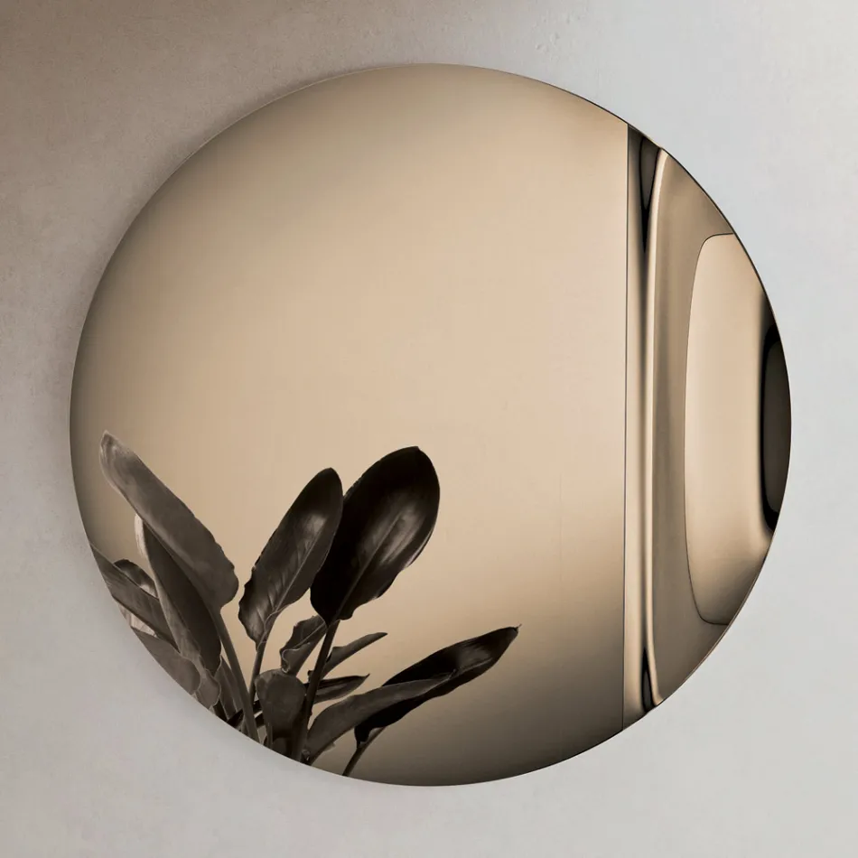 Pasqyrë prej qelqi të shkrirë me valë, e prodhuar në Itali - Candida Viadurini