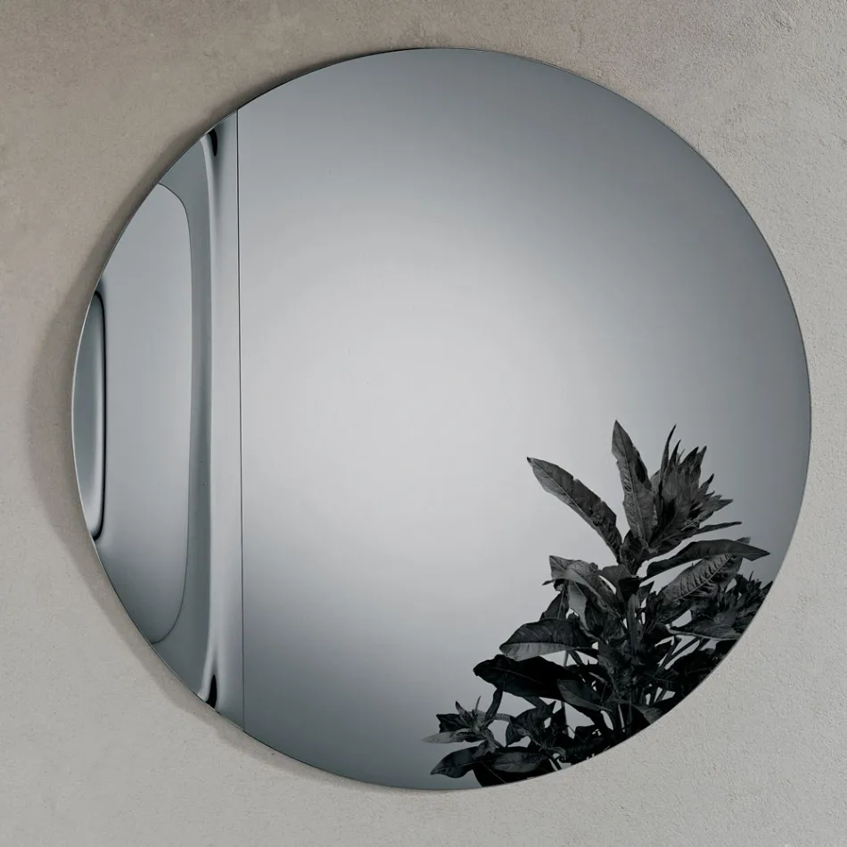 Pasqyrë prej qelqi të shkrirë me valë, e prodhuar në Itali - Candida Viadurini