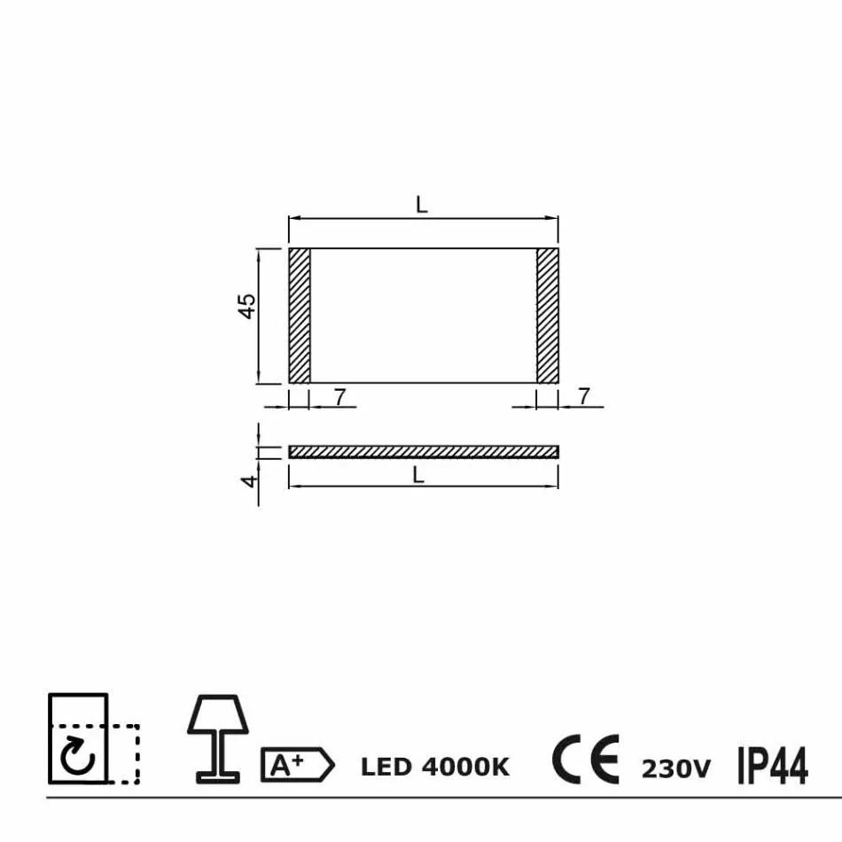 Dizajn dritë LED Pasqyrë me skaje xhami prej sateni Sam Viadurini