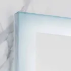 Pasqyrë bashkëkohore me skaje xhami prej sateni, ndriçim LED, Ady Viadurini