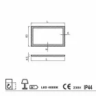 Pasqyrë bashkëkohore me skaje xhami prej sateni, ndriçim LED, Ady Viadurini