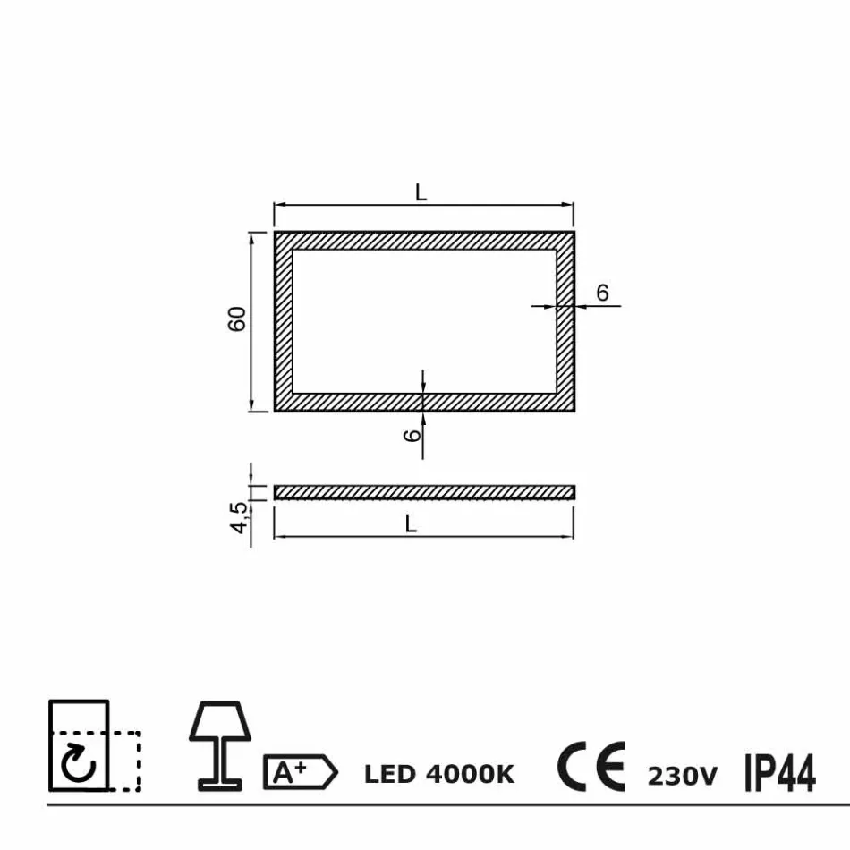 Pasqyrë bashkëkohore me skaje xhami prej sateni, ndriçim LED, Ady Viadurini