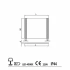 Pasqyrë bashkëkohore e banjës me drita LED, L1200xh.900 mm, Agata Viadurini