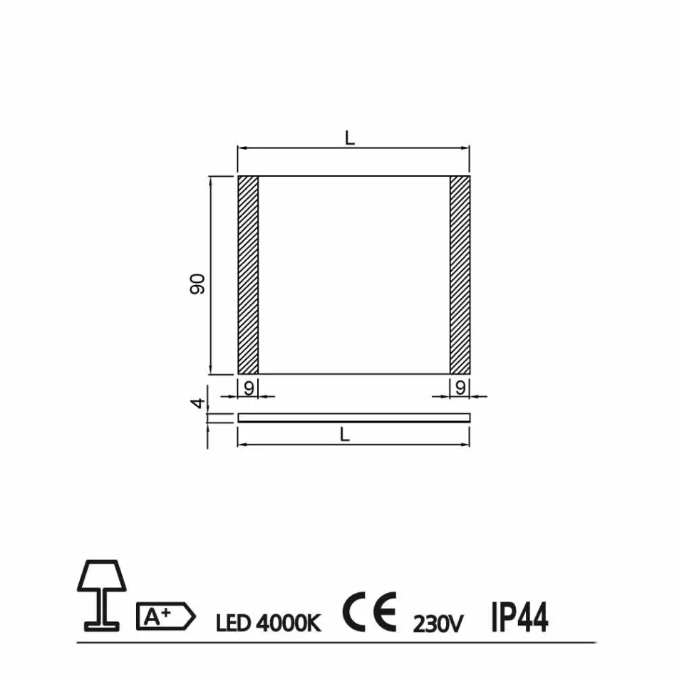 Pasqyrë bashkëkohore e banjës me drita LED, L1200xh.900 mm, Agata Viadurini