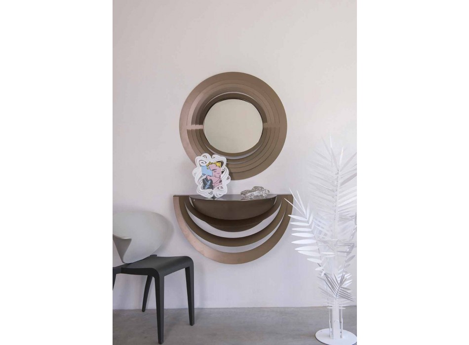 Pasqyra moderne rrethore e murit në hekur me ngjyrë të bërë në Itali - Oregano Viadurini