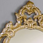 Pasqyrë klasike ovale në dru me gjethe ari dhe argjendi Prodhuar në Itali - Vanessa Viadurini