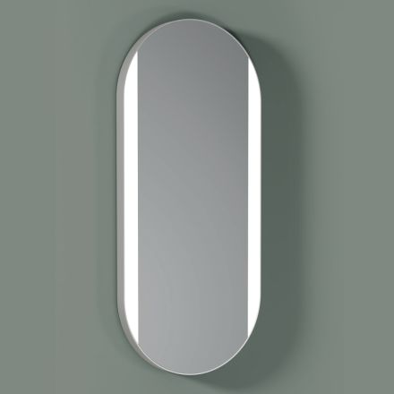 Pasqyrë ovale e banjës me drita anësore Prodhuar në Itali - Albert Viadurini