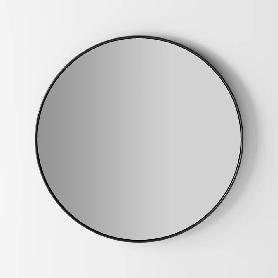 Pasqyrë muri me ndriçim të pasëm me kornizë të zezë Prodhuar në Itali - Riflessi Viadurini