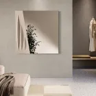Pasqyrë Katrore me Shtojcë të Lyer me Dy Ngjyra, Prodhuar në Itali - Elion Viadurini
