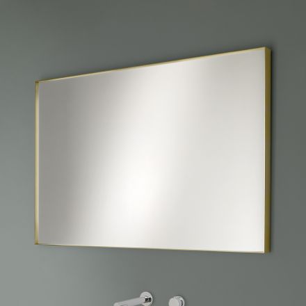 Pasqyrë muri drejtkëndëshe me kornizë bronzi, të zezë, platin ose bakri - Renga Viadurini