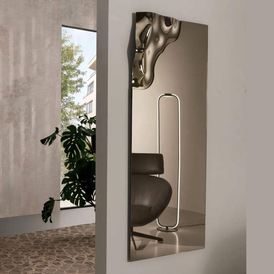 Pasqyrë Drejtkëndëshe me Kënd në Xham të Shkrirë Prodhuar në Itali - Adelinda Viadurini