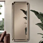 Pasqyrë Drejtkëndëshe me Kornizë Kristal të Derdhur Prodhuar në Itali - Belinda Viadurini