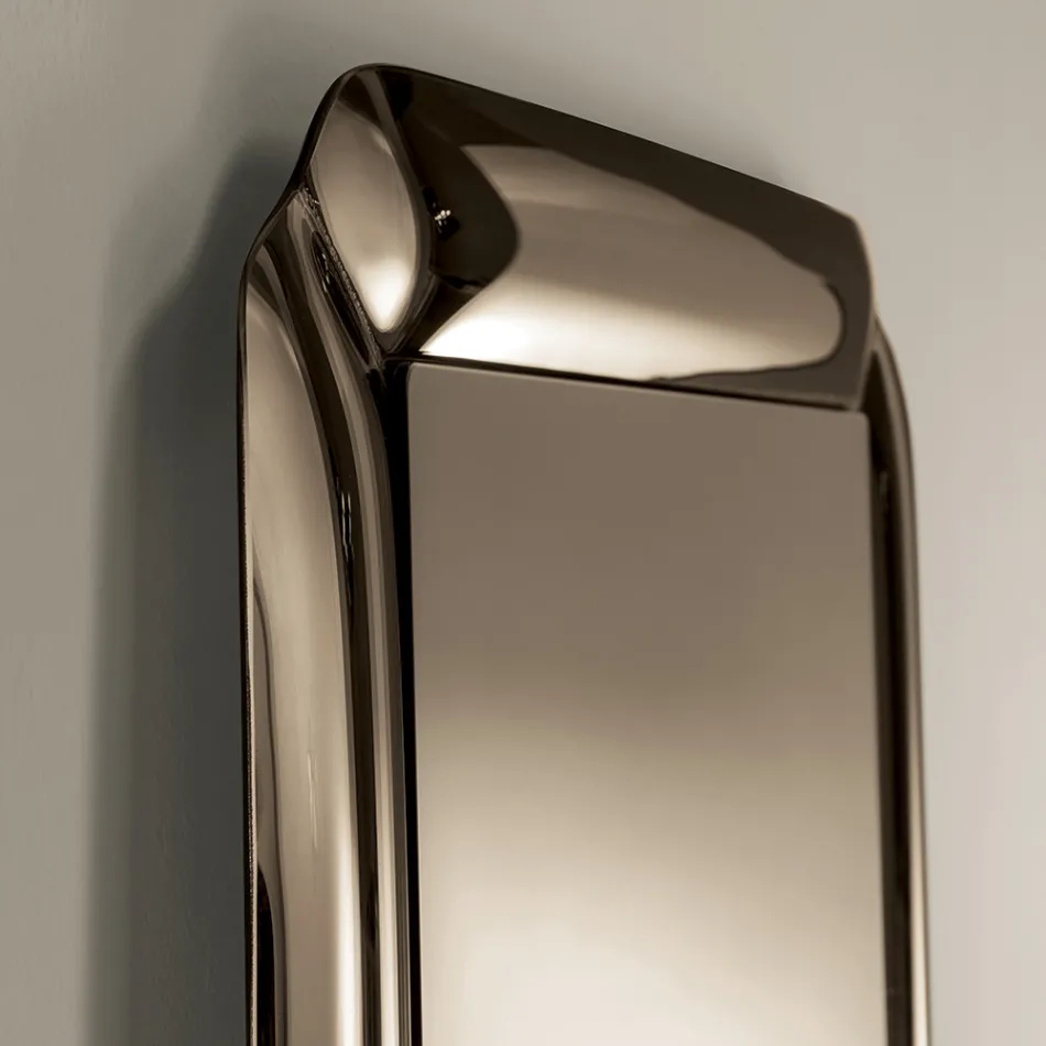 Pasqyrë Drejtkëndëshe me Kornizë Kristal të Derdhur Prodhuar në Itali - Belinda Viadurini