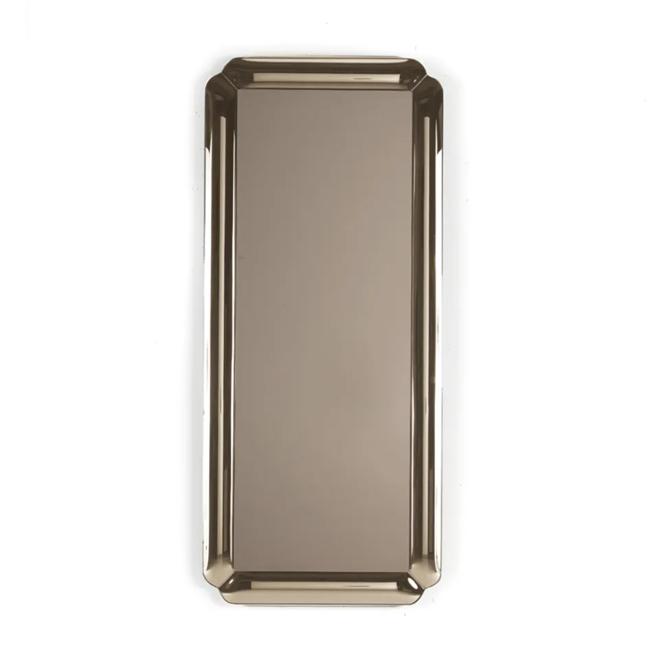 Pasqyrë Drejtkëndëshe me Kornizë Kristal të Derdhur Prodhuar në Itali - Belinda Viadurini