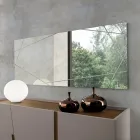 Pasqyrë Drejtkëndëshe me Gdhendje me Lazer Prodhuar në Itali - Alberta Viadurini