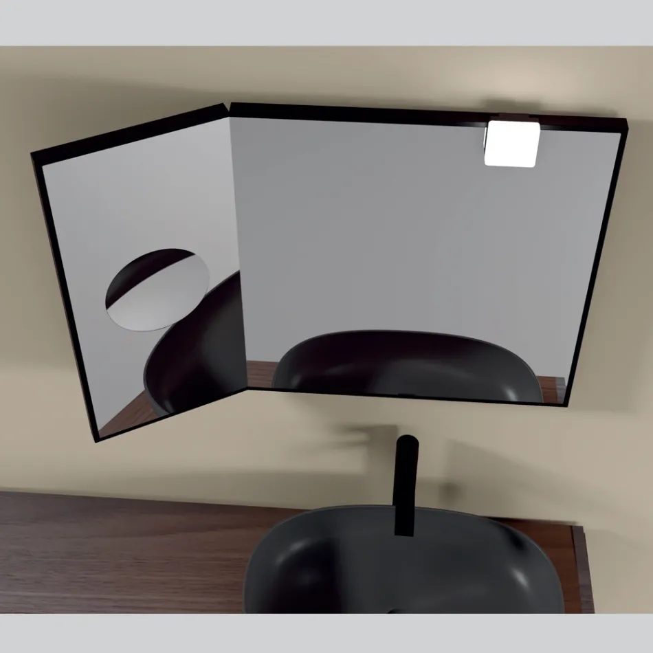 Pasqyrë drejtkëndëshe druri dhe pasqyrë zmadhuese Prodhuar në Itali - Curie Viadurini