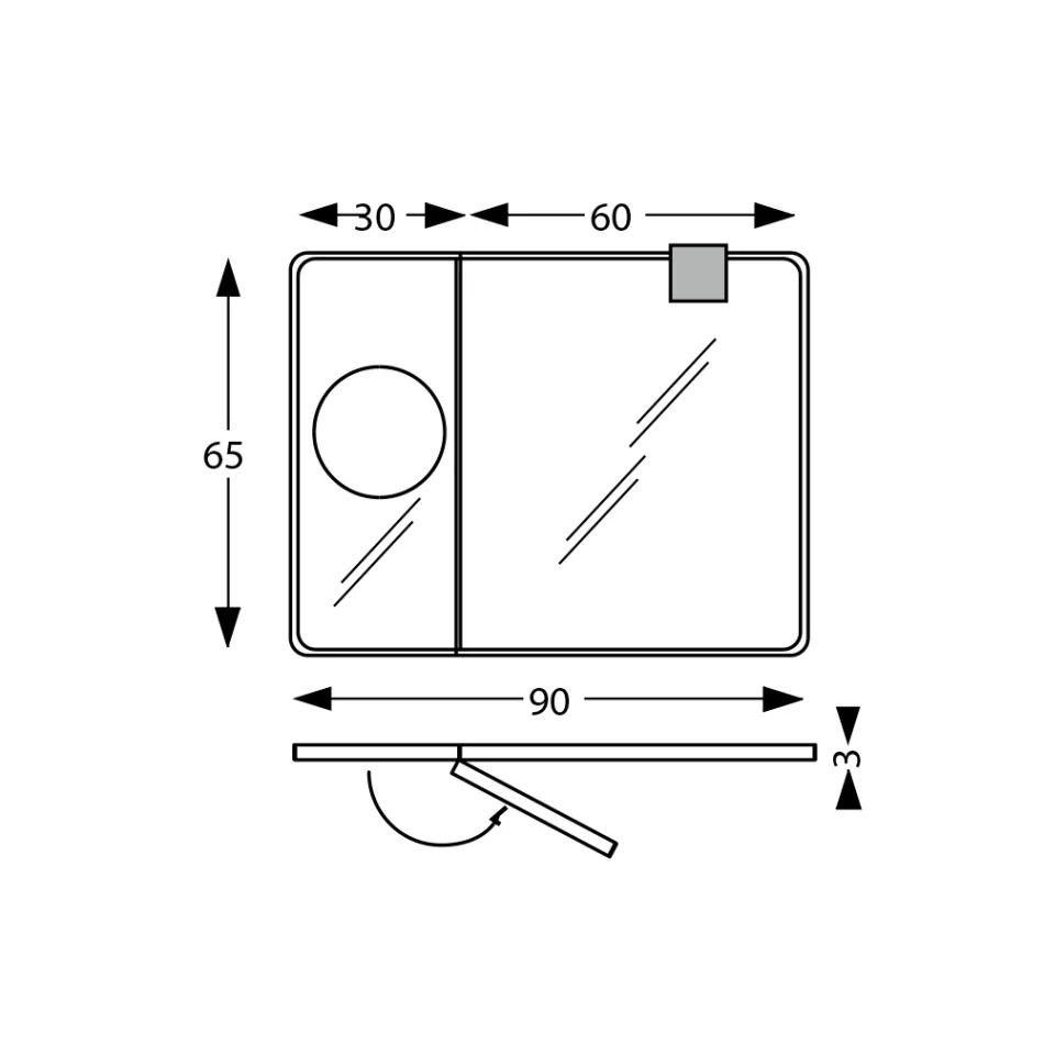 Pasqyrë drejtkëndëshe druri dhe pasqyrë zmadhuese Prodhuar në Itali - Curie Viadurini