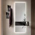 Pasqyrë Drejtkëndëshe prej Xhami me Ndriçim nga Pas me LED, Prodhuar në Itali - Solen Viadurini